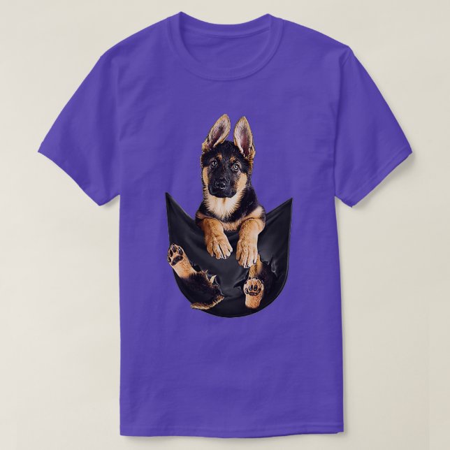 German Shepherd In Pocket Funny Dog Lover Gifts  T-Shirt (Design Front)