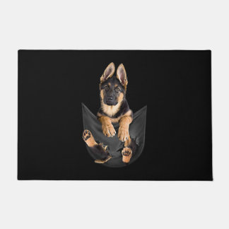 German Shepherd In Pocket T-Shirt Funny Dog Lover Doormat
