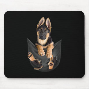 German Shepherd In Pocket T-Shirt Funny Dog Lover Mouse Mat