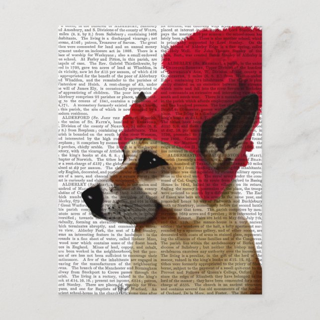 German Shepherd in Red Woolly Hat Postcard (Front)
