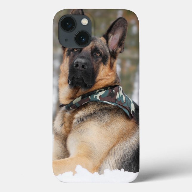 German Shepherd In Snow Case-Mate iPhone Case (Back)