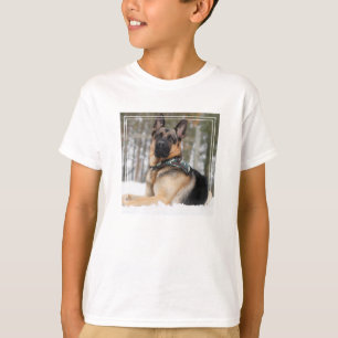 German Shepherd In Snow T-Shirt