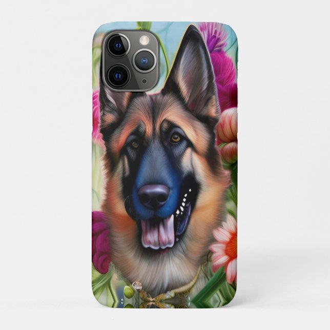 German Shepherd in the Garden Case-Mate iPhone Case (Back)