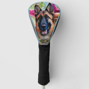German Shepherd in the Garden   Golf Head Cover