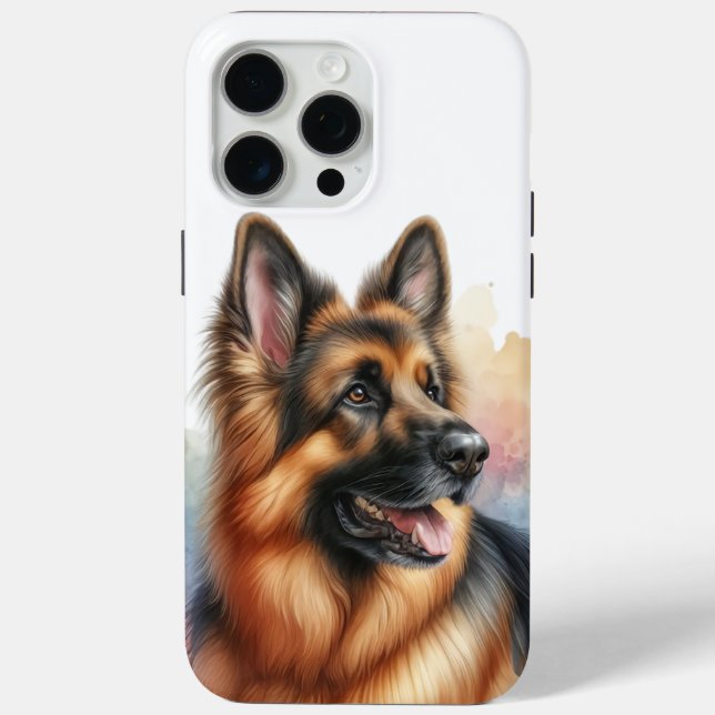 German Shepherd in Watercolor Case-Mate iPhone Case (Back)