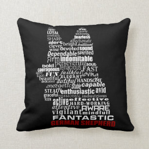 German Shepherd in Words Cushion