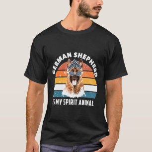 German Shepherd Is My Spirit Animal Retro Dog Vint T-Shirt