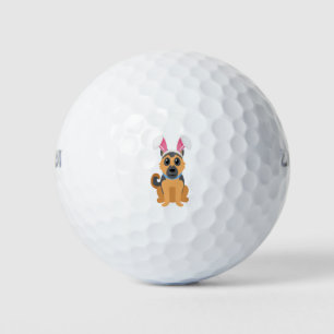 German Shepherd is ready for Easter Golf Balls