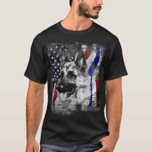 German Shepherd k9 American Flag Police Dog T-Shirt