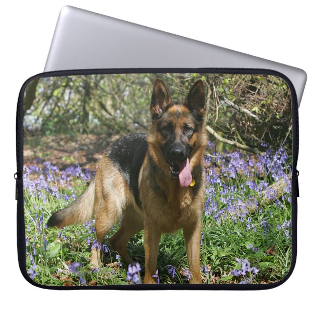 German Shepherd Laying Down Laptop Sleeve (Front)