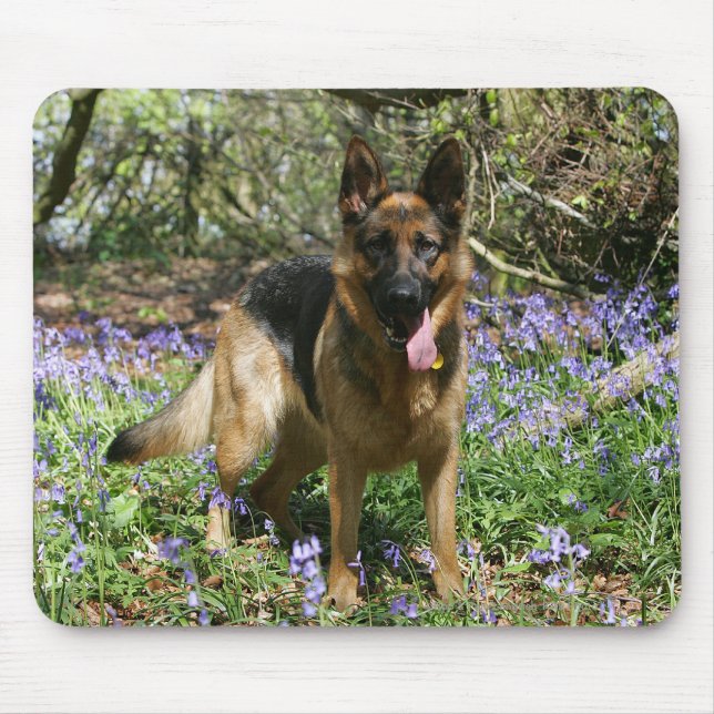 German Shepherd Laying Down Mouse Mat (Front)