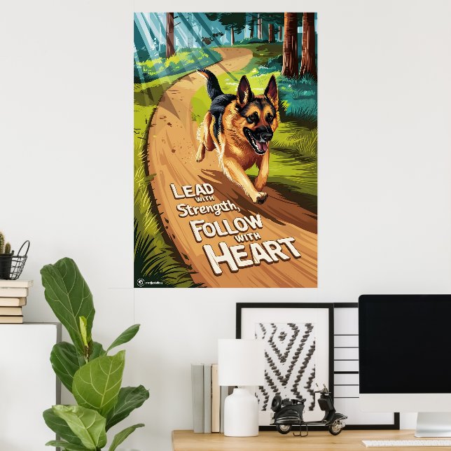 German Shepherd Leading Through Woods Poster (Home Office)
