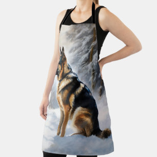 German Shepherd Let It Snow Christmas Apron