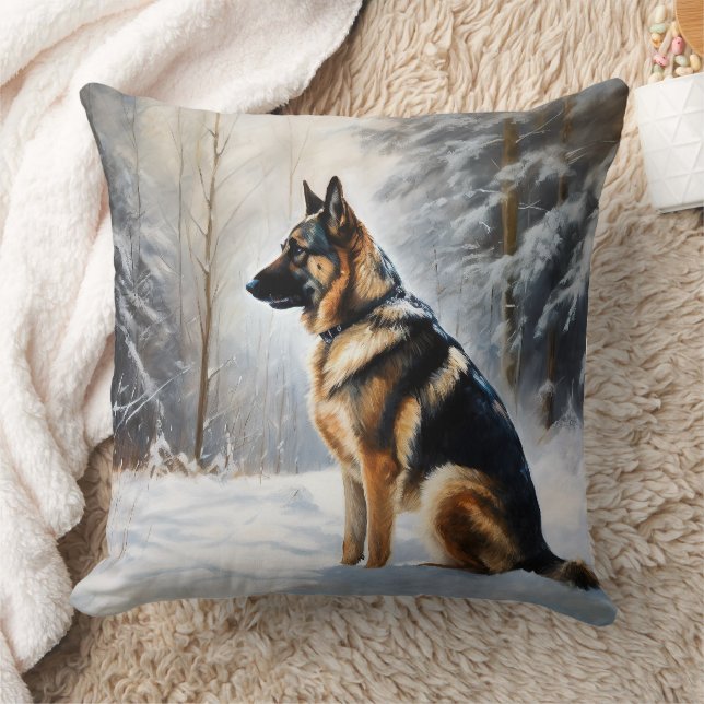 German Shepherd Let It Snow Christmas Cushion (Blanket)