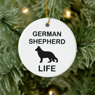 german shepherd life ceramic tree decoration
