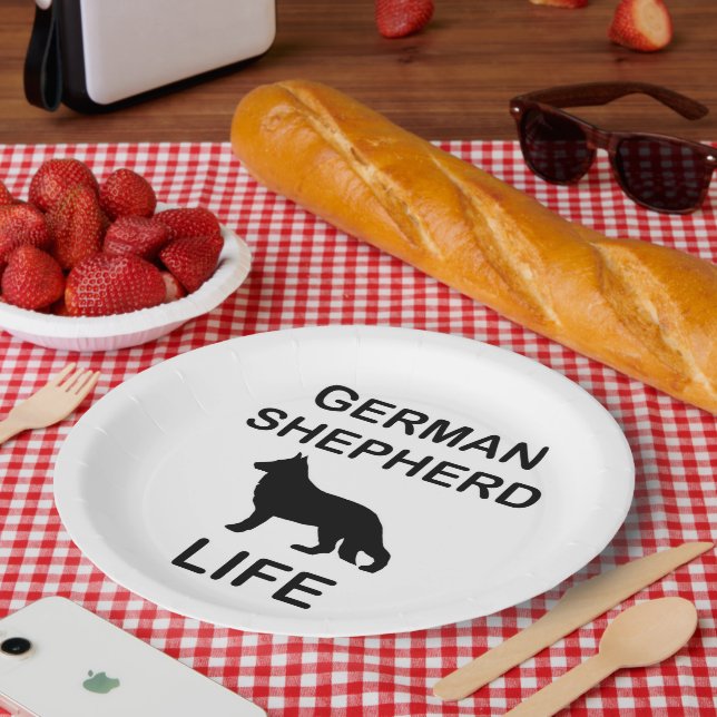 german shepherd life paper plate (Picnic)