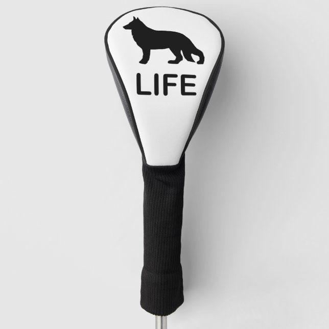 german shepherd life silhouette golf head cover (Front)