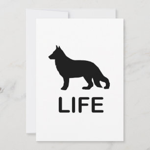 german shepherd life silhouette invitation