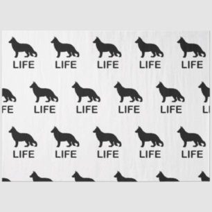 german shepherd life with silhouette tissue paper