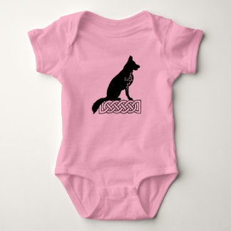 German Shepherd Loki Sailor’s Knot Black Baby Bodysuit