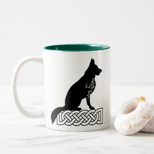 German Shepherd Loki Sailor’s Knot Black Custom Two-Tone Coffee Mug