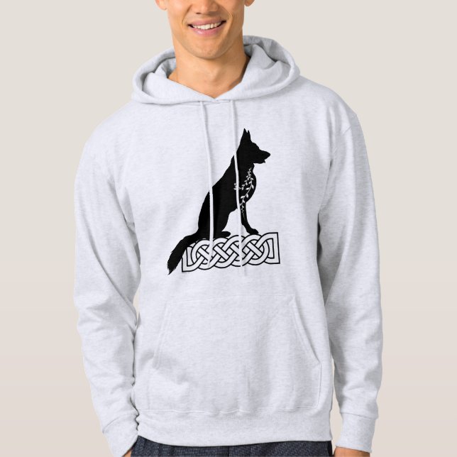 German Shepherd Loki Sailor’s Knot Black Hoodie (Front)