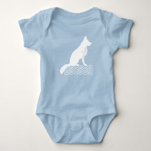 German Shepherd Loki Sailor’s Knot White Baby Bodysuit