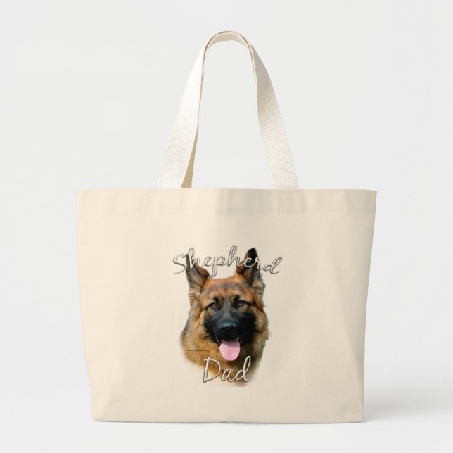 German Shepherd (longhair) Dad 2 Large Tote Bag (Front)