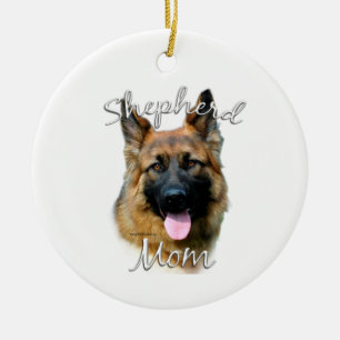 German Shepherd (longhair) Mum 2 Ceramic Tree Decoration