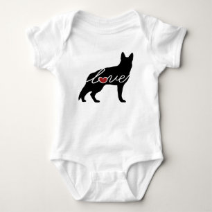 German Shepherd Love Baby Bodysuit