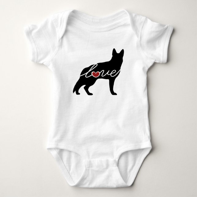 German Shepherd Love Baby Bodysuit (Front)