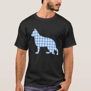 German Shepherd Love Funny Pet Dog Gingham Plaid S T-Shirt