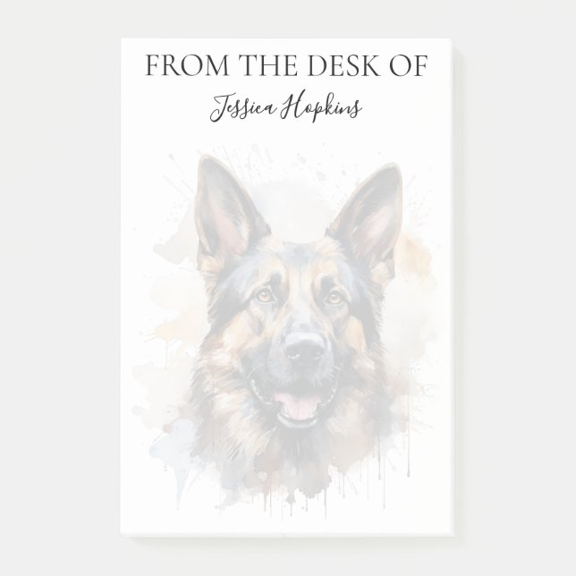 German Shepherd Lover Monogrammed Dog Post-it Notes (Front)