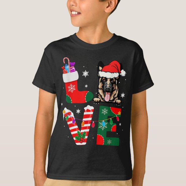 German Shepherd Lover Santa Claus Christmas Dogs P T-Shirt (Front)