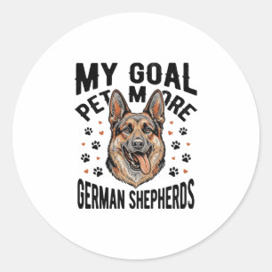 German Shepherd Lover Shirt with Vintage Engraved Classic Round Sticker