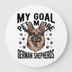 German Shepherd Lover Shirt with Vintage Engraved Large Clock
