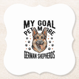 German Shepherd Lover Shirt with Vintage Engraved  Paper Coaster