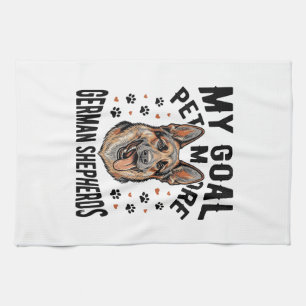 German Shepherd Lover Shirt with Vintage Engraved Tea Towel