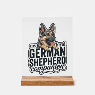 German Shepherd Lover Vintage Engraving Dog Typogr Acrylic Sign