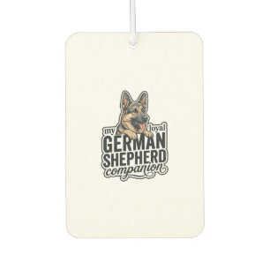 German Shepherd Lover Vintage Engraving Dog Typogr Car Air Freshener