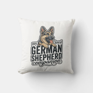 German Shepherd Lover Vintage Engraving Dog Typogr Cushion