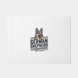 German Shepherd Lover Vintage Engraving Dog Typogr Doormat