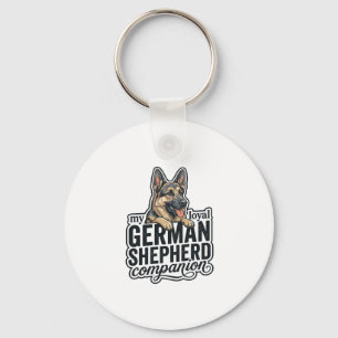 German Shepherd Lover Vintage Engraving Dog Typogr Key Ring