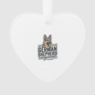 German Shepherd Lover Vintage Engraving Dog Typogr Ornament