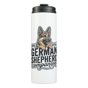 German Shepherd Lover Vintage Engraving Dog Typogr Thermal Tumbler