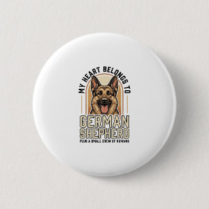 German Shepherd Lover Vintage Engraving Funny Dog  6 Cm Round Badge