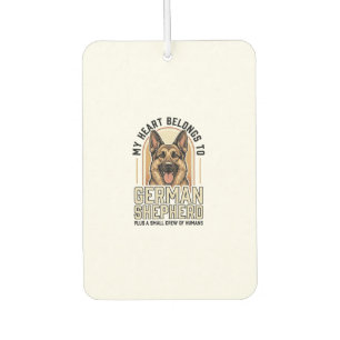 German Shepherd Lover Vintage Engraving Funny Dog Car Air Freshener