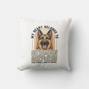 German Shepherd Lover Vintage Engraving Funny Dog Cushion