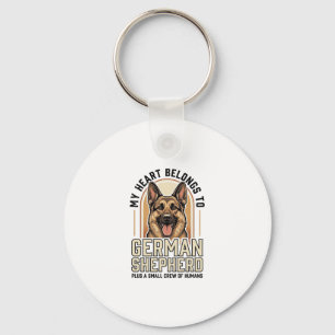 German Shepherd Lover Vintage Engraving Funny Dog Key Ring