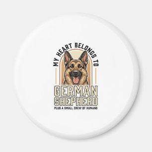 German Shepherd Lover Vintage Engraving Funny Dog  Magnet